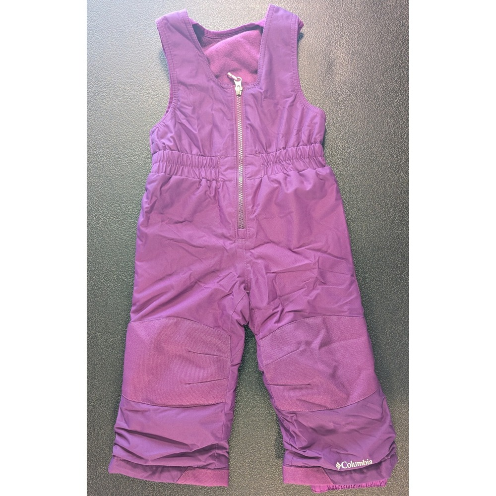 Columbia Toddler Girls 2T Purple Omni-Tech Snow Bibs Insulated Overalls